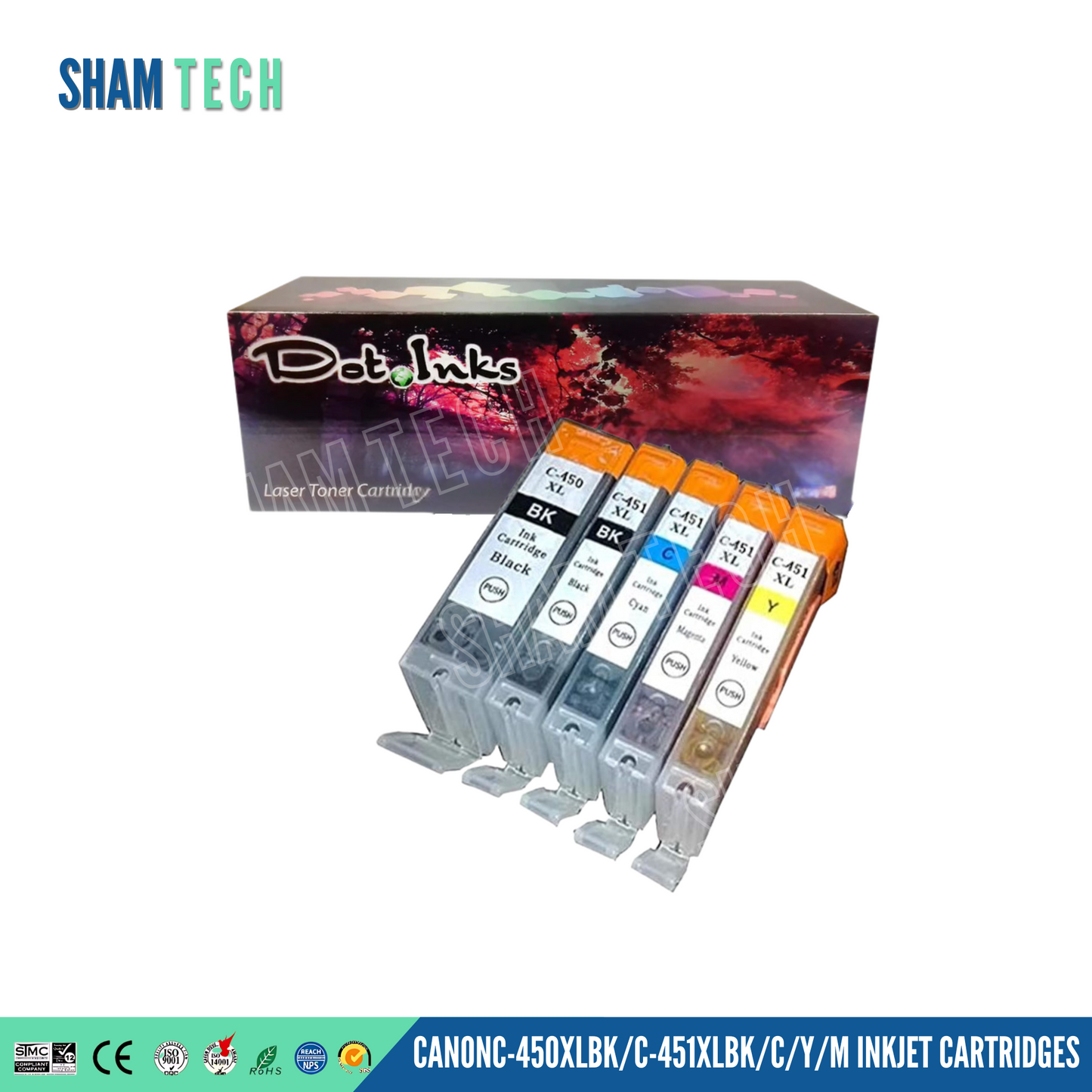 CanonC-450XLBK/C-451XLBK/C/Y/M Inkjet Cartridges