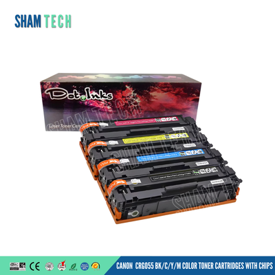 Compatible Canon  CRG055 Bk/C/Y/M Color Toner Cartridges with chips