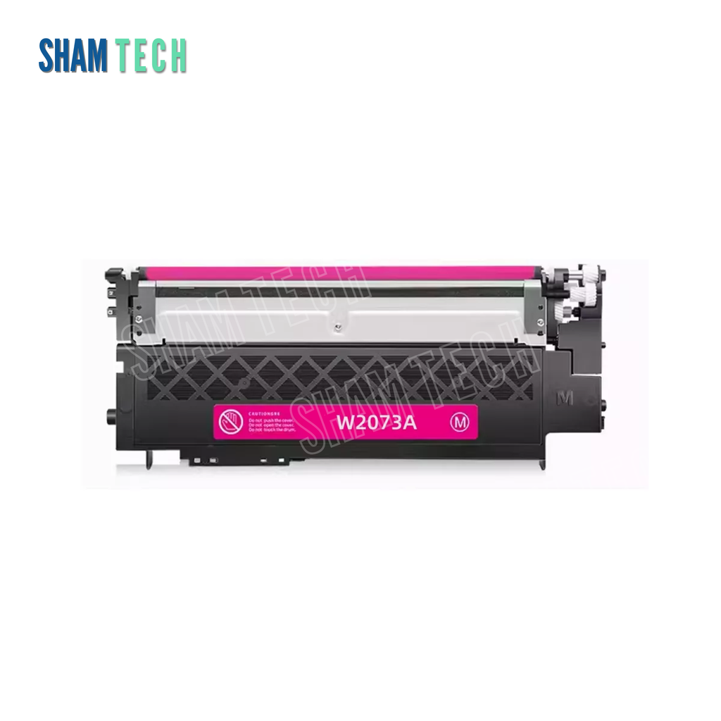 An image of HP 117A Magenta toner cartridge, model number (W2073A), On a white background.