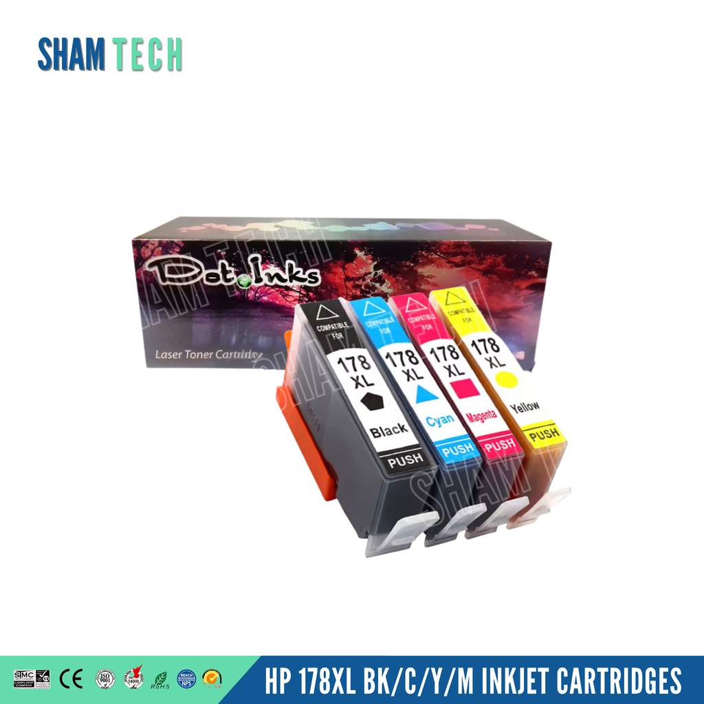 محابر نافثة للحبر (أسود-أزرق-أصفر-أحمر)HP 178XL  