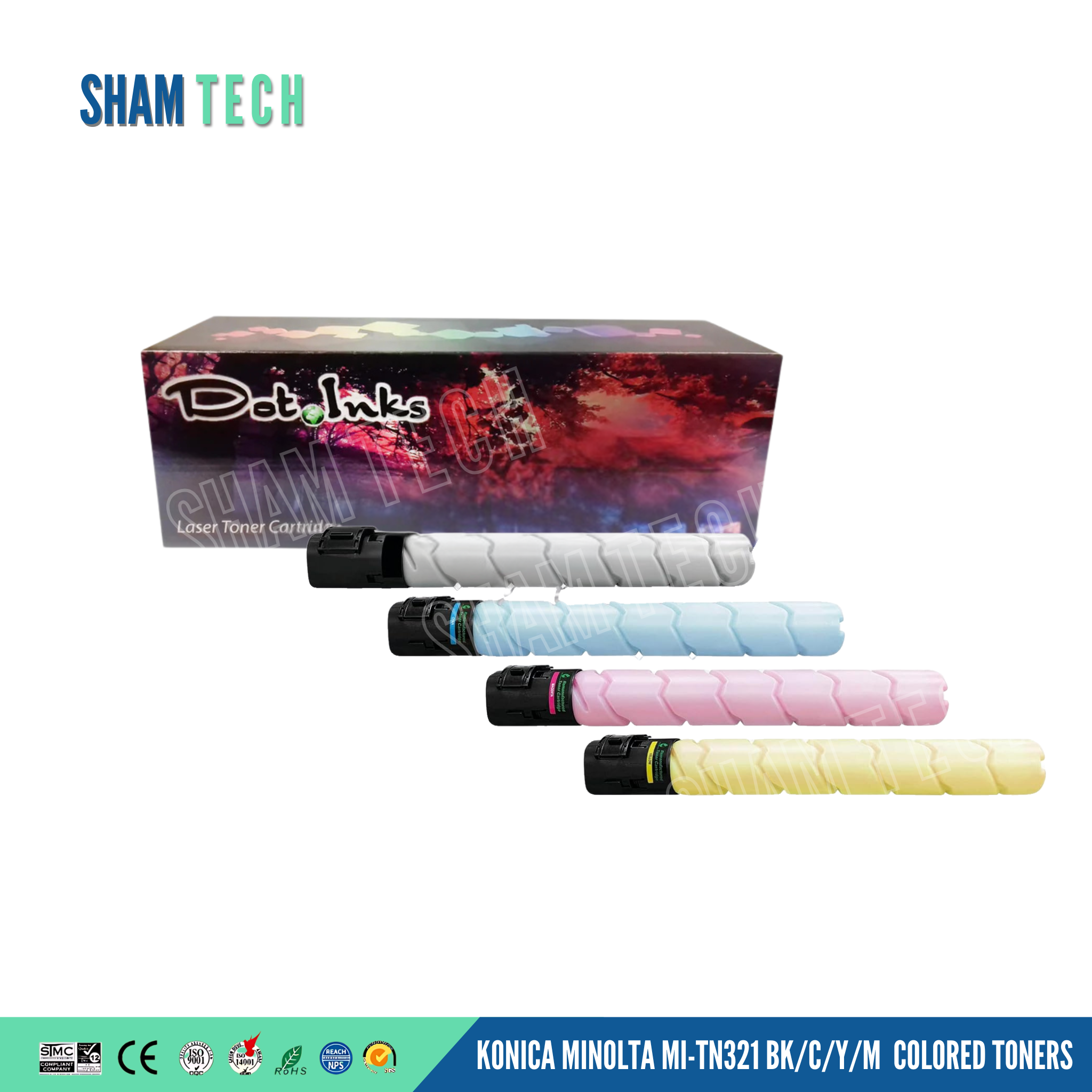 Compatible Konica Minolta MI-TN321 BK/C/Y/M  Colored Toners