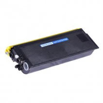 A black Brother laser printer cartridge is displayed horizontally without its box against a white background, featuring a ribbed black plastic housing, a yellow protective cap along the top, and a blue label reading "TN540/3030 Laser Toner Cartridge".